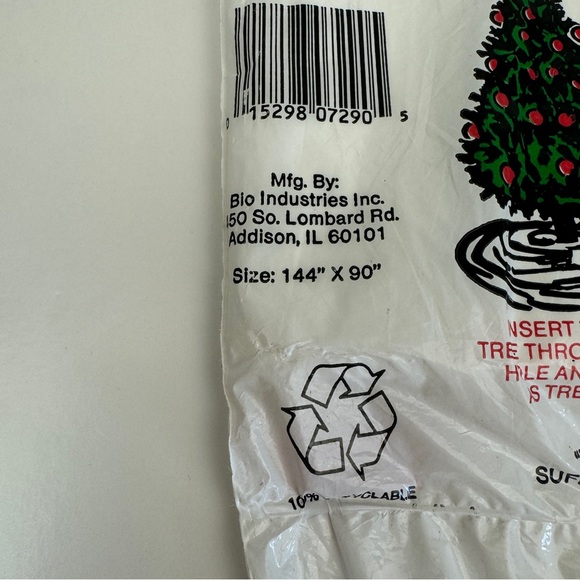Vtg Christmas Tree Removal Bag and Skirt Prop Decor Retro Made in USA Bio Indust - Picture 12 of 12